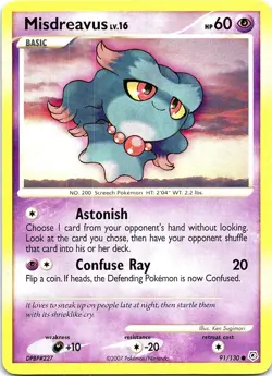 Misdreavus 91/130 Common Diamond & Pearl Pokemon Lightly Played - Image 1