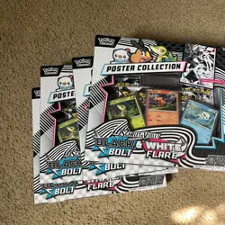 Pokemon Black Bolt and White Flare Poster Collection NEW IN HAND - Image 3
