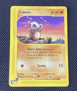 Cubone 72/147 Aquapolis Pokemon Card Common e-Reader WOTC Vintage LP/NM - Image 1