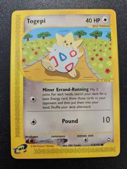 Pokemon Aquapolis Togepi 114/147 NEAR MINT - Image 1