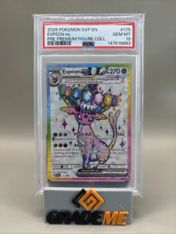 PSA 10 GEM Mint Espeon Ex #175 Pokemon Prismatic Premium Figure Collection Promo - Image 1