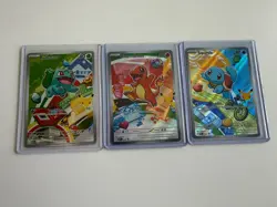 Pokemon First Partner Illustration Collection Series 1 Kanto Gen 1 Starters Set - Image 1