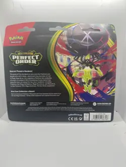 Pokemon TCG: Mega Evolution Perfect Order 3-Pack Triple Blister Chikorita Promo - Image 2