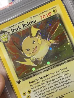 Pokemon Dark Raichu Team Rocket 1st Edition Holo Secret Rare #83 PSA 8 - Image 2