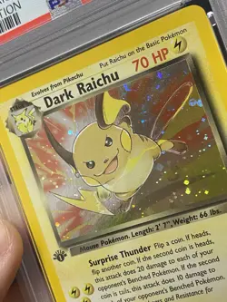 Pokemon Dark Raichu Team Rocket 1st Edition Holo Secret Rare #83 PSA 8 - Image 3