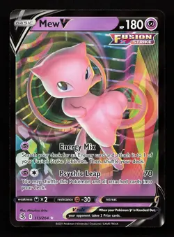 Mew V 113/264 V Rare Fusion Strike Pokemon Card - Image 1