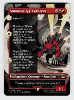 MTG, FINAL FANTASY, Summon: G.F. Cerberus (Borderless), Normal, No.368, R Enchan - Image 1