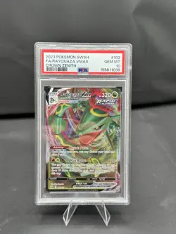 Pokemon tcg Crown Zenith Rayquaza VMAX PSA 10 ultra rare holo 102/159 - Image 1