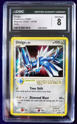 Pokemon TCG 2008 DP Majestic Dawn Dialga 4/100 Holo CGC 8 NM/Mint - Image 1