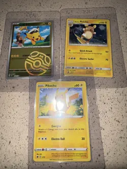 Pokemon TCG 3 Card Lot Pikachu Alolan Raichu SM5S 2022 Holo Regular English - Image 2