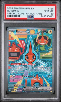PSA 10 - 2025 POKEMON PFL EN-PHANTASMAL FLAMES 126 ROTOM EX SPECIAL ILLUSTRATION - Image 1