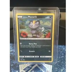 Pokemon TCG Alolan Meowth SM51 SM Promo Holo Basic Card 2017 60 HP - Image 1