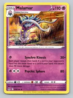 2022 Pokemon Card Lost Origin Malamar 78/196 - Image 1
