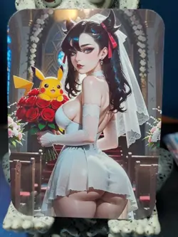 1/1 Only 1 Made Marnie Pokemon Pikachu Wedding Roses Southern Customs Waifu Card - Image 1