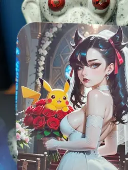 1/1 Only 1 Made Marnie Pokemon Pikachu Wedding Roses Southern Customs Waifu Card - Image 2