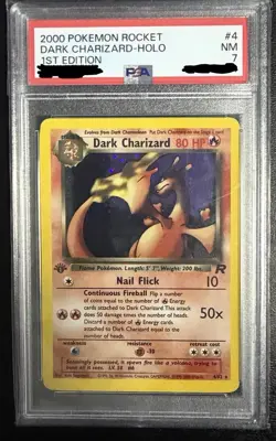 POKEMON DARK CHARIZARD 2000 ROCKET 1ST EDITION #4 HOLO PSA 7 - Image 1