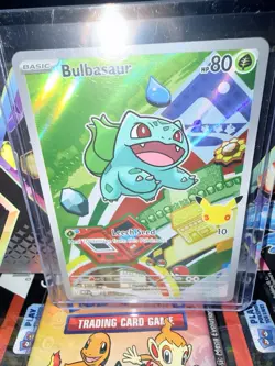 Pokemon TCG Bulbasaur Stamped Holo Card Basic Plant 80 HP 027 English - Image 1