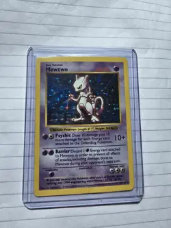 Shadowless Mewtwo Base Set Holographic Pokemon Card 10/102 1995 Rare - Image 1