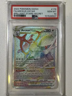 Pokemon TCG Sword & Shield Arceus VSTAR Brilliant Stars Secret Rare #176 PSA 10 - Image 1