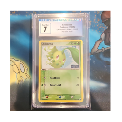 Pokemon TCG Chikorita Unseen Forces #51/115 Reverse Holo CGC 7 English 2005 - Image 1