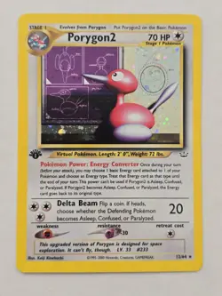 Pokemon Porygon2 TCG Neo Revelation Holo Rare Card 12/64 1st Edition NM - Image 1