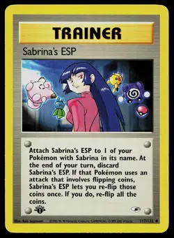 Pokemon Card - Sabrina's ESP Gym Heroes 117/132 1st Edition Uncommon - Image 1