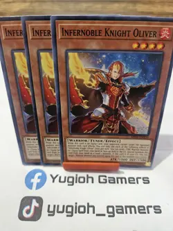 Yu-Gi-Oh Infernoble Knight Oliver X3 MP21 1st Edition Common Light Played - Image 1