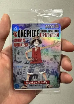 Bandai One Piece CCG Monkey.D.Luffy Promo Holo US Voyage P-055 - Image 1