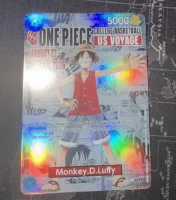 Bandai One Piece CCG Monkey.D.Luffy Promo Holo US Voyage P-055 - Image 5