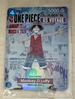 ONE PIECE CARD MONKEY.D.LUFFY COLLEGE BASKETBALL SGA ST JOHNS 2/6/2026 MSG NEW - Image 3