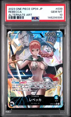 2023 ONE PIECE JPN OP04-KINGDOMS OF INTRIGUE ALTERNATE ART #039 REBECCA PSA 10 - Image 1