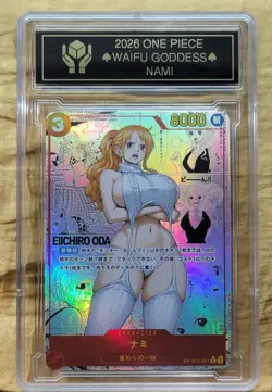 NAMI Waifu Goddess Prismatic Refractor Manga Card CUSTOM MADE Black label - Image 1