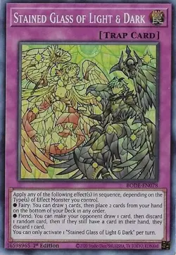 BODE-EN078 Stained Glass of Light & Dark Super Rare 1st Edition NM YuGiOh TCG - Image 1