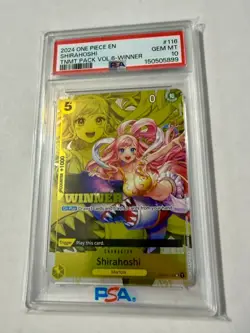 2024 One Piece Shirahoshi OP03-116 Tournament Pack Winner Vol.6 PSA 10 - Image 1