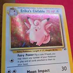 Pokemon Erika's Clefable 3/132 Gym Heroes Holo Rare 70 HP Stage 1 English Card - Image 3