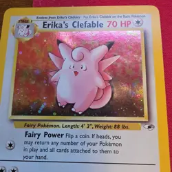 Pokemon Erika's Clefable 3/132 Gym Heroes Holo Rare 70 HP Stage 1 English Card - Image 4