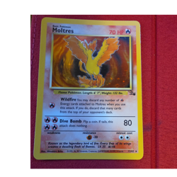 Pokemon Moltres 12/62 Fossil Holo Rare 70 HP Basic English Card - Image 1