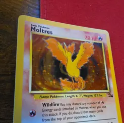 Pokemon Moltres 12/62 Fossil Holo Rare 70 HP Basic English Card - Image 3