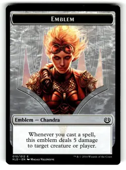 Emblem - Chandra, Torch of Defiance 10 Token Kaladesh Magic: The Gathering LP - Image 1