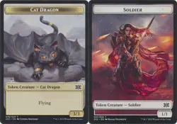 MTG Double Masters 2022 - Cat Dragon 3/3 & Soldier 1/1 [Token] - Image 1
