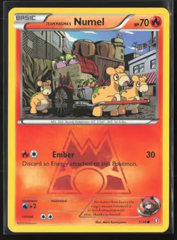 Team Magma's Numel 1/34 Common Double Crisis Pokemon Moderately Played - Image 1