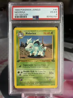 1999 Pokemon Jungle NIDORINA 40/64 1ST EDITION TCG GRADED PSA 4 - Image 1