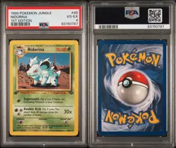 1999 Pokemon Jungle NIDORINA 40/64 1ST EDITION TCG GRADED PSA 4 - Image 3