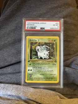 Pokemon TCG Nidoran Jungle 1st Edition Common Card 57/64 PSA 6 - Image 1