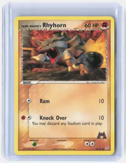 Team Magma's Rhyhorn 68/95 Common Team Magma vs Team Aqua Pokemon Near Mint - Image 1