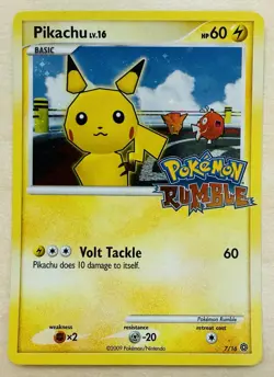 2009 Pokemon Rumble Pikachu 7/16 Holo Very Rare Hard To Find! LP Condition - Image 1
