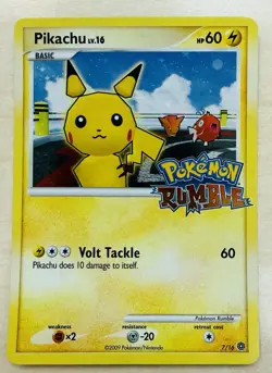 2009 Pokemon Rumble Pikachu 7/16 Holo Very Rare Hard To Find! LP Condition - Image 2