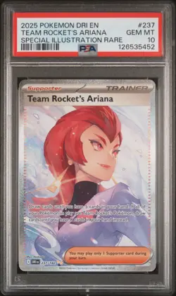 2025 POKEMON DRI EN-DESTINED RIVALS #237 TEAM ROCKET'S ARIANA PSA 10 - Image 1