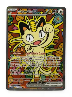 Pokemon Meowth ex Full Art Holo SIR 121/088 Perfect Order Set - Image 1
