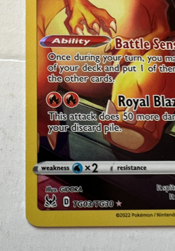 Pokemon Lost Origin Charizard TG03/TG30 Full Art Holo Foil Trainer Gallery - Image 5